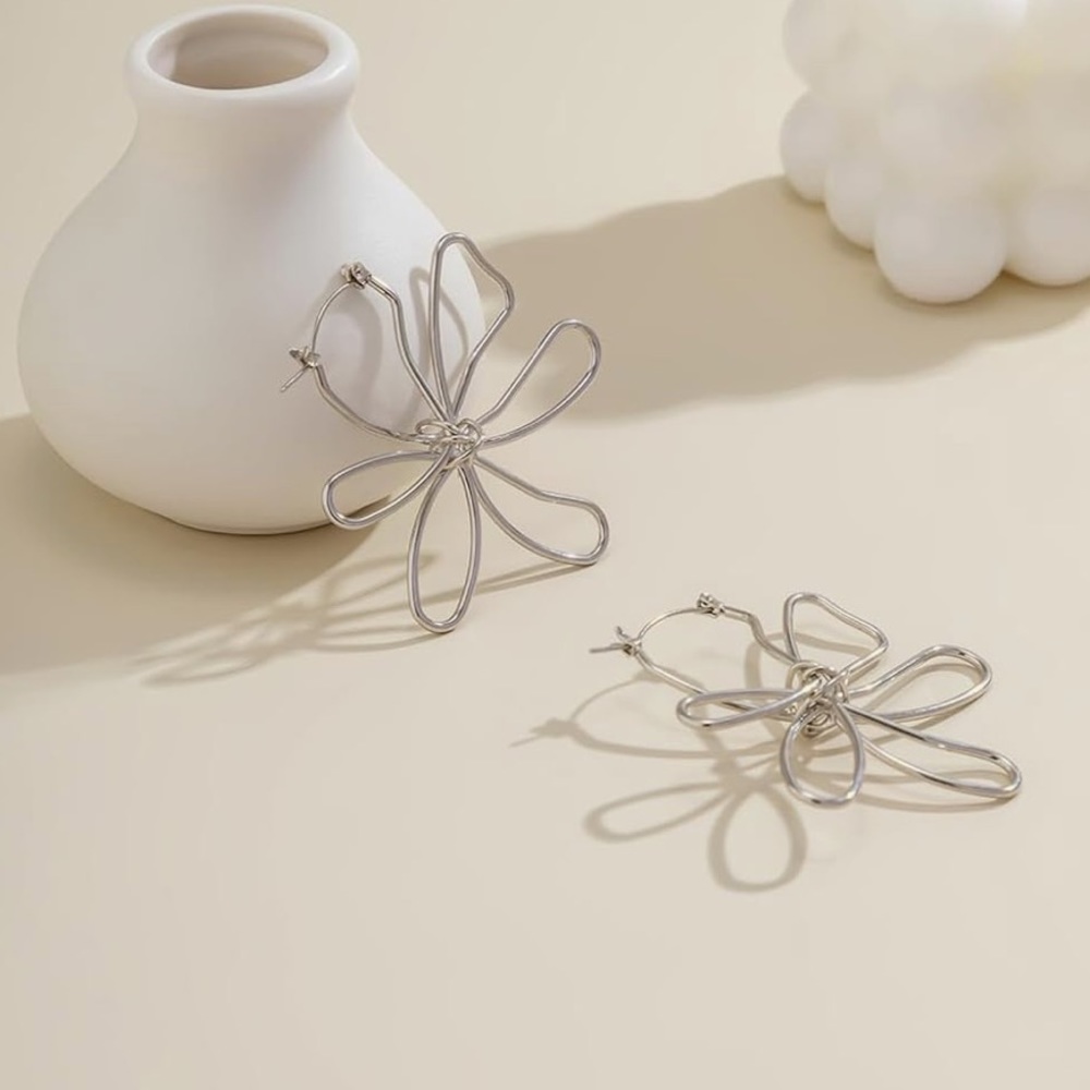 🎉Unique floral geometric earrings offer a modern twist on classic designs - Picture 12 of 12